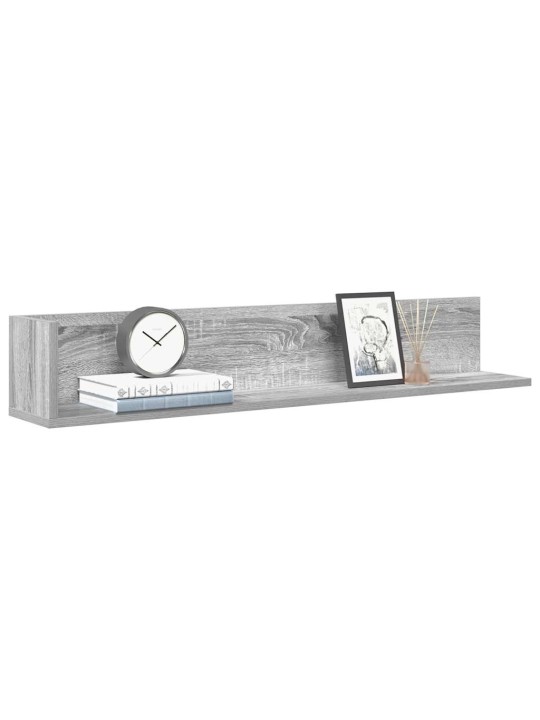 Seinähyllyt 2 kpl harmaa sonoma 100x16,5x16,5cm engineered wood