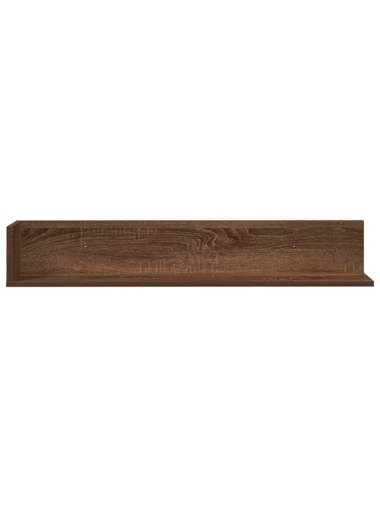 Seinähyllyt 2 kpl ruskea tammi 100x16,5x16,5 cm tekninen puu