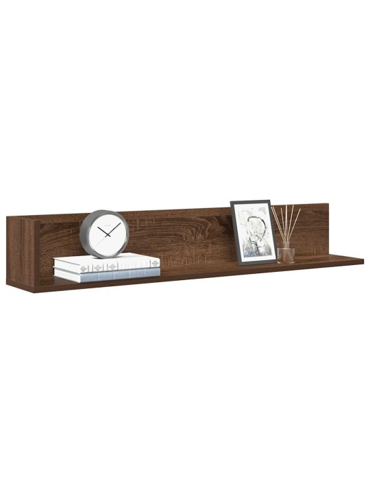 Seinähyllyt 2 kpl ruskea tammi 100x16,5x16,5 cm tekninen puu
