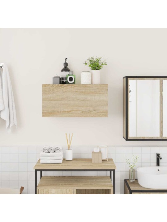 Kylpyhuoneen seinäkaappi sonoma tammi 60x25x30 cm tekninen puu