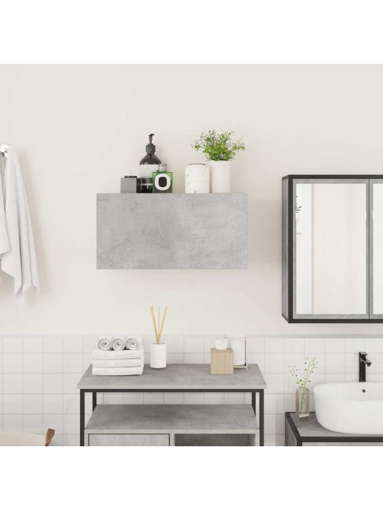 Kylpyhuoneen seinäkaappi betoninharmaa 60x25x30 cm tekninen puu