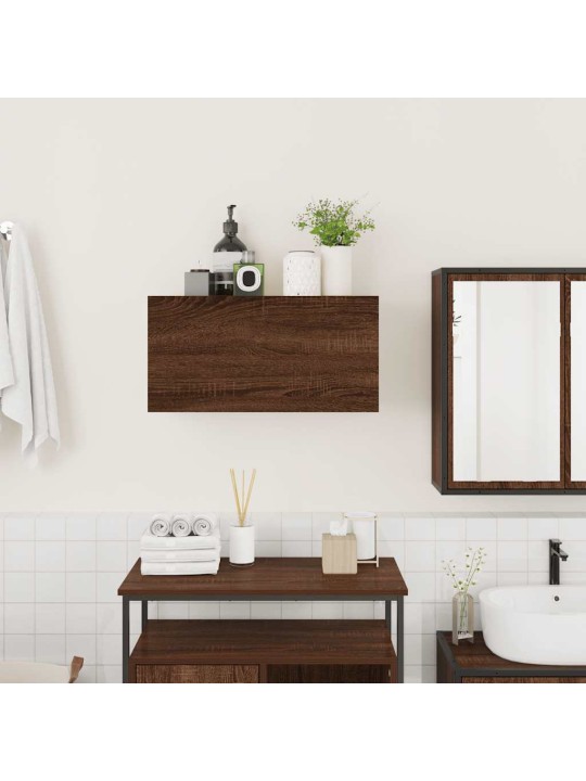 Kylpyhuoneen seinäkaappi ruskea tammi 60x25x30 cm tekninen puu
