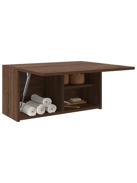 Kylpyhuoneen seinäkaappi ruskea tammi 60x25x30 cm tekninen puu