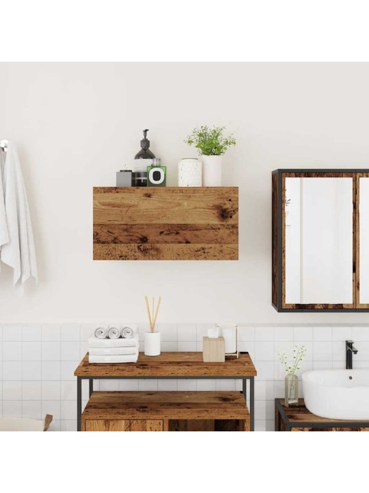 Kylpyhuoneen seinäkaappi vanha puu 60x25x30 cm tekninen puu