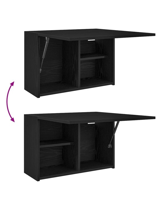 Kylpyhuoneen seinäkaappi musta 60x25x40 cm tekninen puu