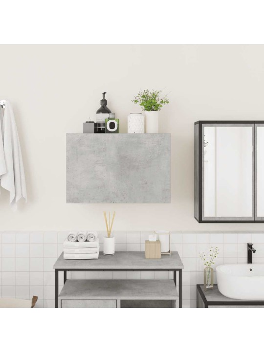 Kylpyhuoneen seinäkaappi betoninharmaa 60x25x40 cm tekninen puu