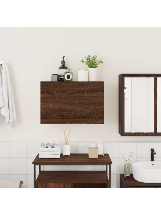 Kylpyhuoneen seinäkaappi ruskea tammi 60x25x40 cm tekninen puu