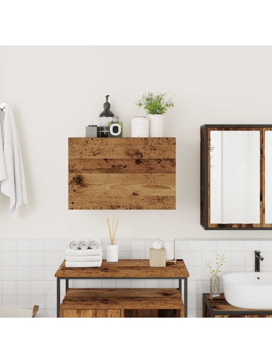 Kylpyhuoneen seinäkaappi vanha puu 60x25x40 cm tekninen puu
