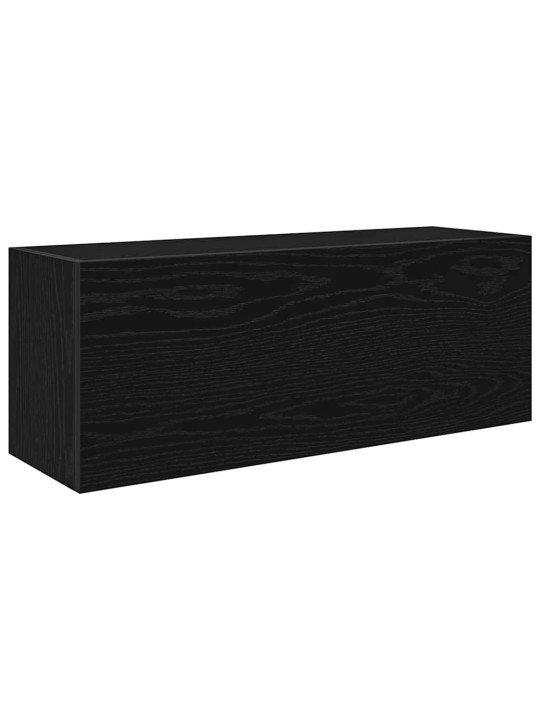 Kylpyhuoneen seinäkaappi musta 80x25x30 cm tekninen puu