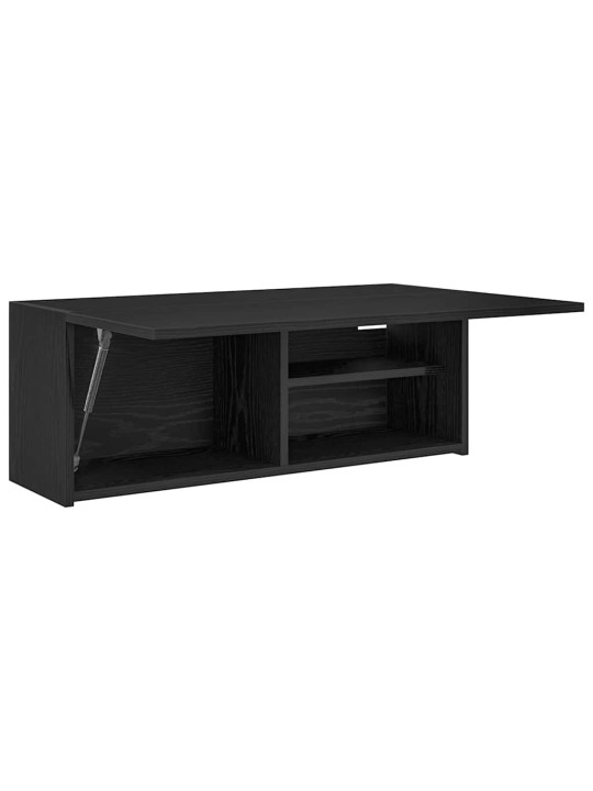 Kylpyhuoneen seinäkaappi musta 80x25x30 cm tekninen puu
