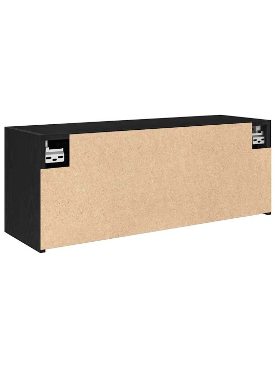 Kylpyhuoneen seinäkaappi musta 80x25x30 cm tekninen puu
