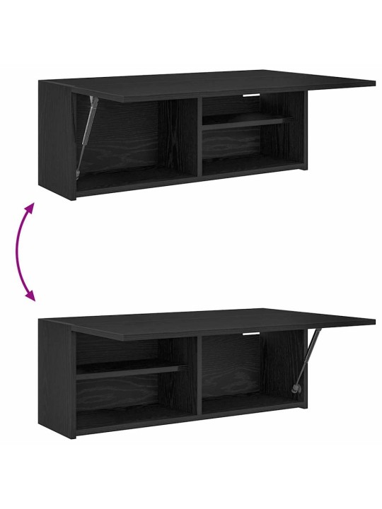Kylpyhuoneen seinäkaappi musta 80x25x30 cm tekninen puu