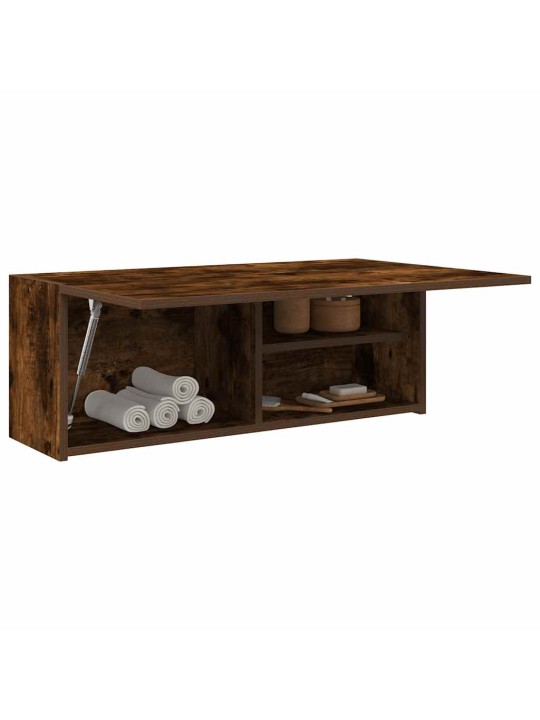 Kylpyhuoneen seinäkaappi savutammi 80x25x30 cm tekninen puu