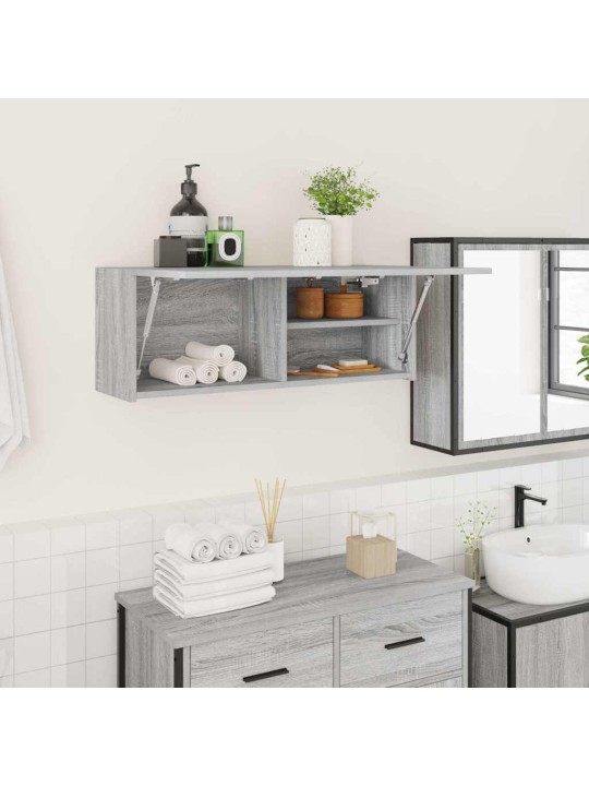 Kylpyhuoneen seinäkaappi harmaa sonoma 80x25x30 cm tekninen puu