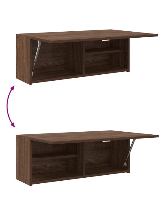 Kylpyhuoneen seinäkaappi ruskea tammi 80x25x30 cm tekninen puu