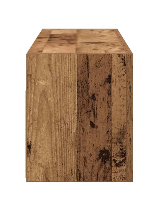 Kylpyhuoneen seinäkaappi vanha puu 80x25x30 cm tekninen puu