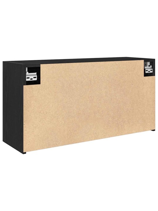 Kylpyhuoneen seinäkaappi musta 80x25x40 cm tekninen puu