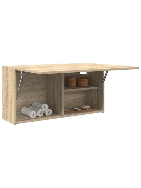 Kylpyhuoneen seinäkaappi sonoma-tammi 80x25x40 cm tekninen puu