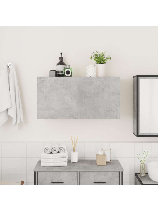 Kylpyhuoneen seinäkaappi betoninharmaa 80x25x40 cm tekninen puu