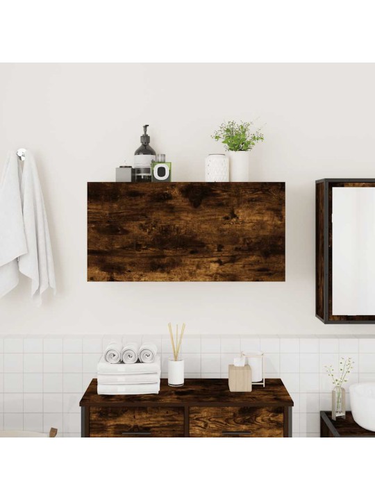 Kylpyhuoneen seinäkaappi savutammi 80x25x40 cm tekninen puu