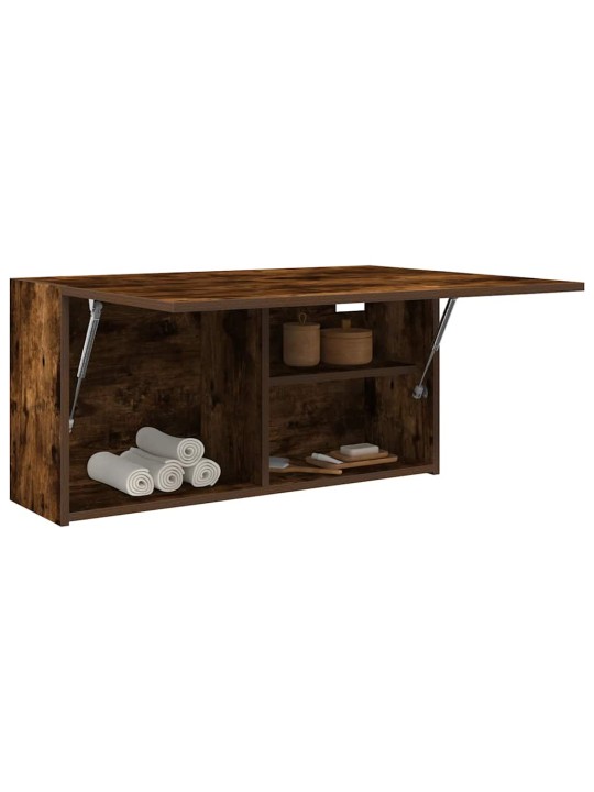 Kylpyhuoneen seinäkaappi savutammi 80x25x40 cm tekninen puu