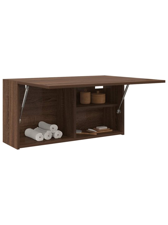 Kylpyhuoneen seinäkaappi ruskea tammi 80x25x40 cm tekninen puu
