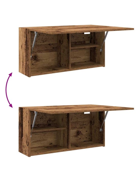 Kylpyhuoneen seinäkaappi vanha puu 80x25x40 cm tekninen puu