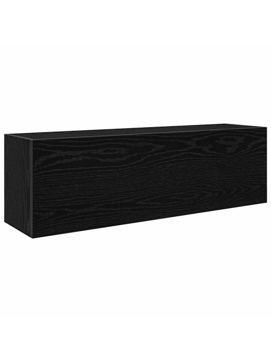 Kylpyhuoneen seinäkaappi musta 100x25x30 cm suunniteltu puu