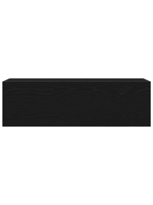 Kylpyhuoneen seinäkaappi musta 100x25x30 cm suunniteltu puu