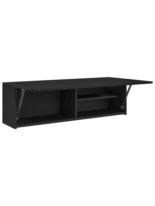 Kylpyhuoneen seinäkaappi musta 100x25x30 cm suunniteltu puu