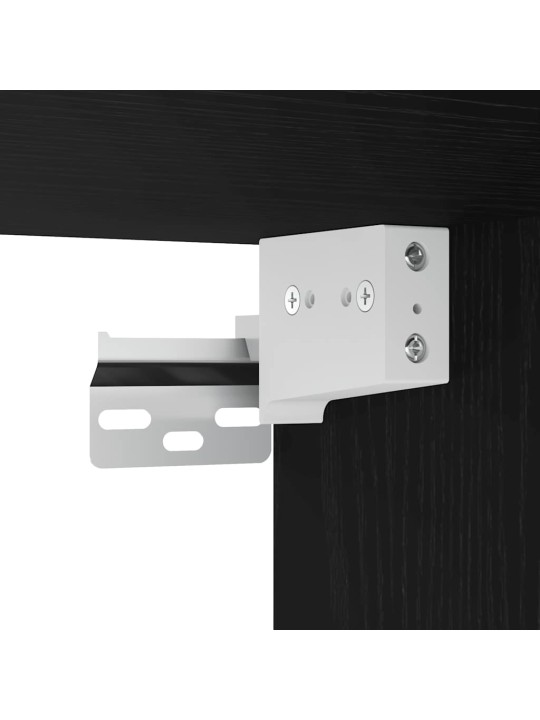 Kylpyhuoneen seinäkaappi musta 100x25x30 cm suunniteltu puu