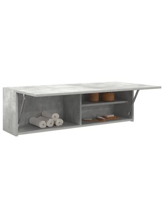 Kylpyhuoneen seinäkaappi betoninharmaa 100x25x30cm tekninen puu