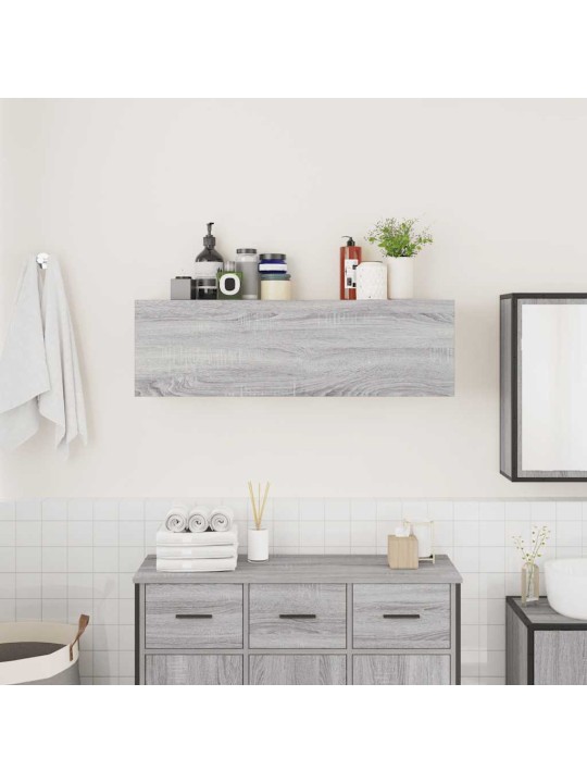Kylpyhuoneen seinäkaappi harmaa sonoma 100x25x30cm tekninen puu