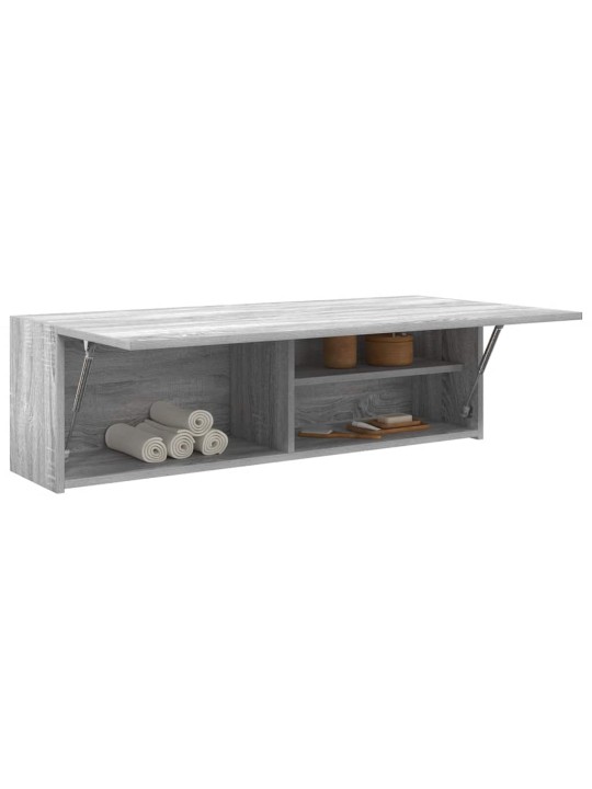 Kylpyhuoneen seinäkaappi harmaa sonoma 100x25x30cm tekninen puu
