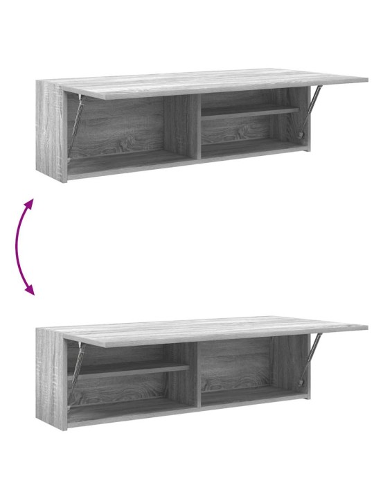 Kylpyhuoneen seinäkaappi harmaa sonoma 100x25x30cm tekninen puu