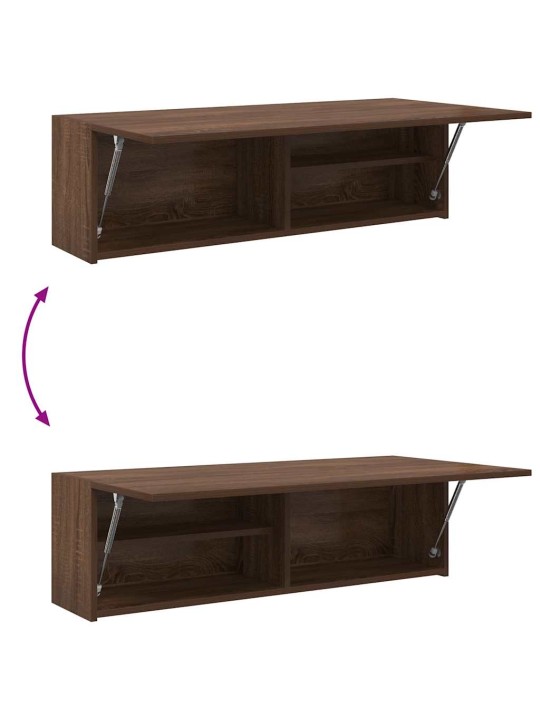 Kylpyhuoneen seinäkaappi ruskea tammi 100x25x30 cm tekninen puu