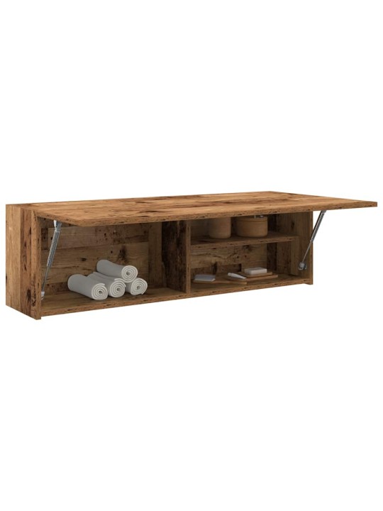 Kylpyhuoneen seinäkaappi vanha puu 100x25x30 cm tekninen puu