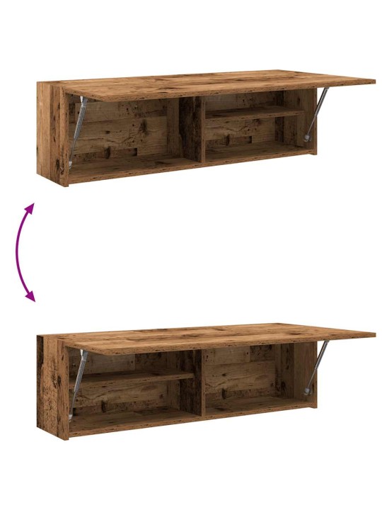 Kylpyhuoneen seinäkaappi vanha puu 100x25x30 cm tekninen puu
