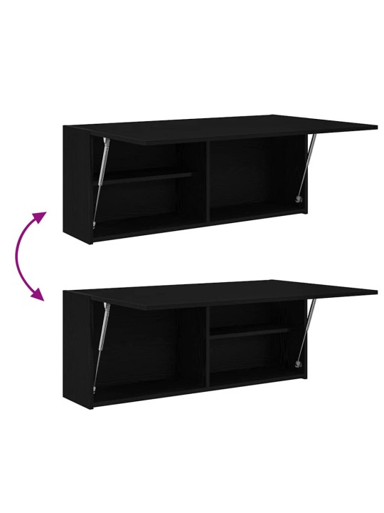 Kylpyhuoneen seinäkaappi musta 100x25x40 cm tekninen puu