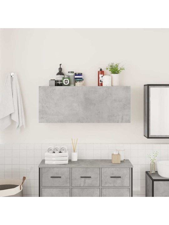 Kylpyhuoneen seinäkaappi betoninharmaa 100x25x40cm tekninen puu