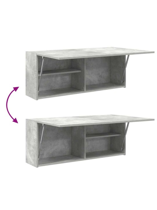 Kylpyhuoneen seinäkaappi betoninharmaa 100x25x40cm tekninen puu