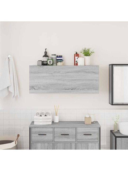 Kylpyhuoneen seinäkaappi harmaa sonoma 100x25x40cm tekninen puu