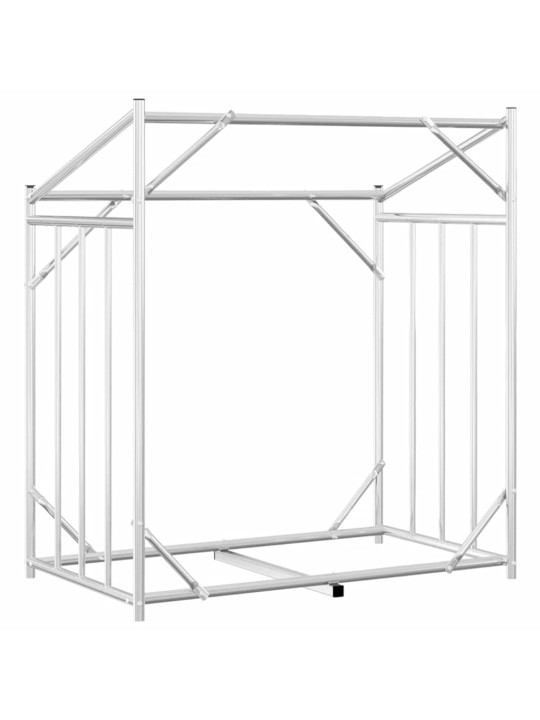 Vidaxl polttopuuteline sadesuojalla 101x61x110,5 cm galvanoitu teräs