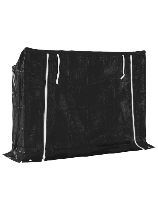 Vidaxl polttopuuteline sadesuojalla 151x40,5x110,5 cm galvanoitu teräs