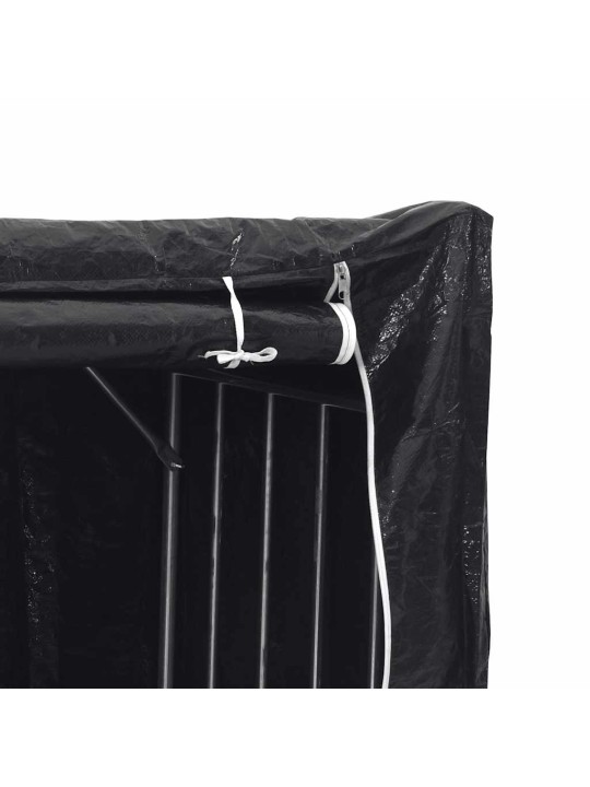 Vidaxl polttopuuteline sadesuojalla 151x60,5x110,5 cm galvanoitu teräs