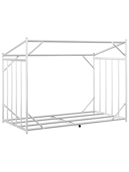 Vidaxl polttopuuteline sadesuojalla 151x80,5x110,5 cm galvanoitu teräs