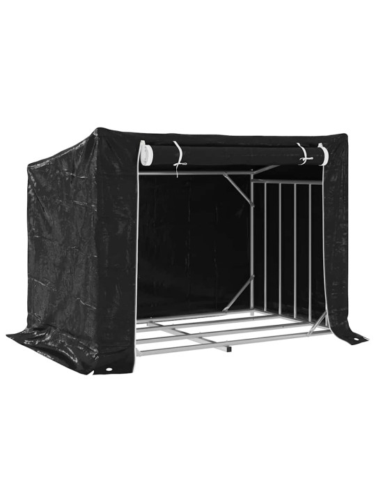 Vidaxl polttopuuteline sadesuojalla 150,5x100,5x110,5 cm