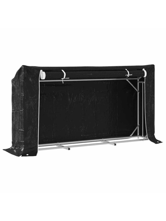 Vidaxl polttopuuteline sadesuojalla 200,5x41x110,5 cm galvanoitu teräs