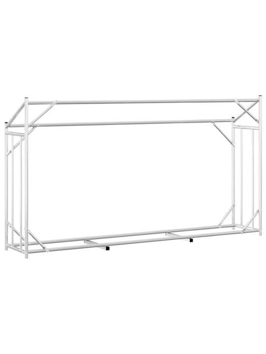 Vidaxl polttopuuteline sadesuojalla 200,5x41x110,5 cm galvanoitu teräs