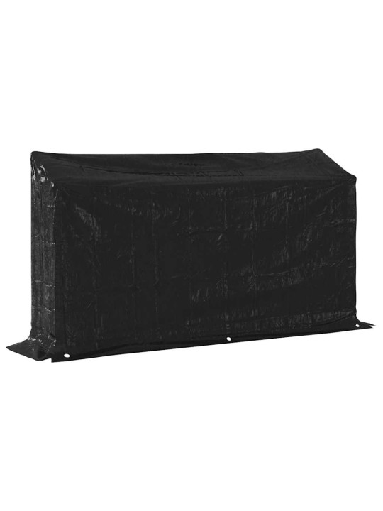 Vidaxl polttopuuteline sadesuojalla 200,5x41x110,5 cm galvanoitu teräs